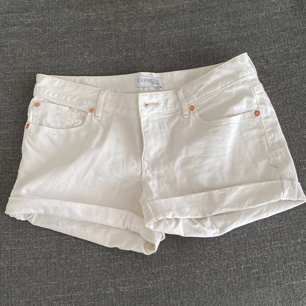 Express White Denim Shorts